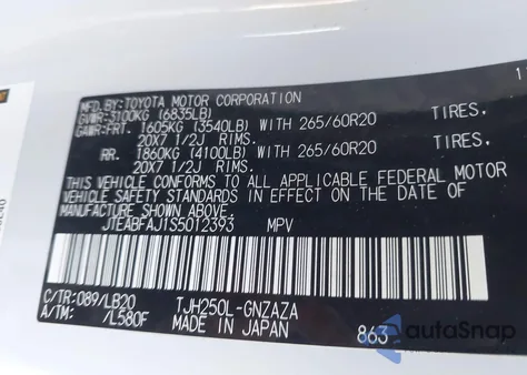 2025 Toyota Land Cruiser z USA, uszkodzony, nr VIN JTEABFAJ1S5012393